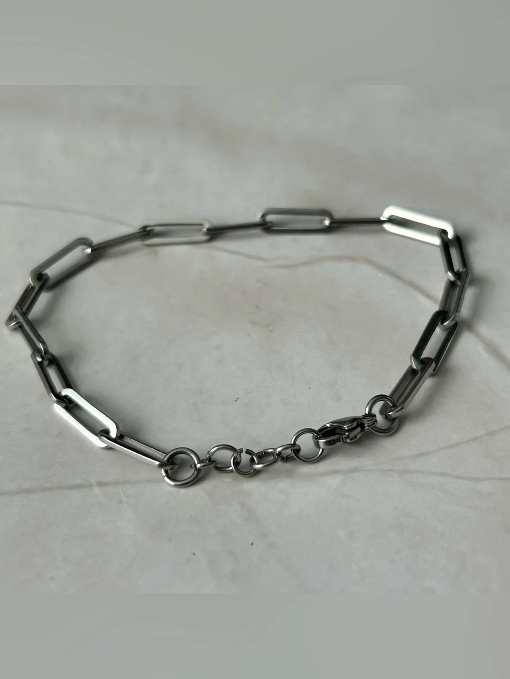 Silver-Tone Paperclip Chain Bracelet